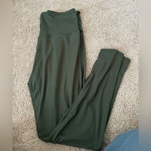 High-Waist Dark Olive Green Leggings
